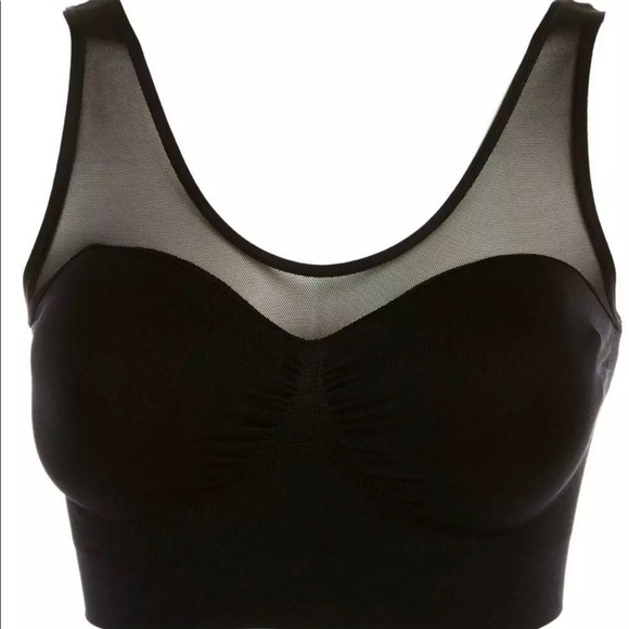 Rhonda Shear Other - Rhonda Shear BLACK Seamless Bra with Mesh L